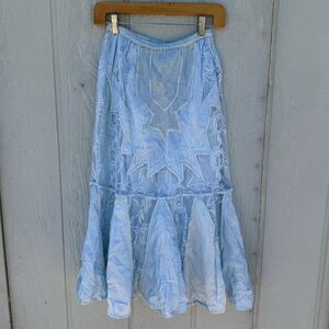 Vintage Deadstock XXS 1980s-90s Icy Blue Whimsigoth Fairy Lacy Skirt